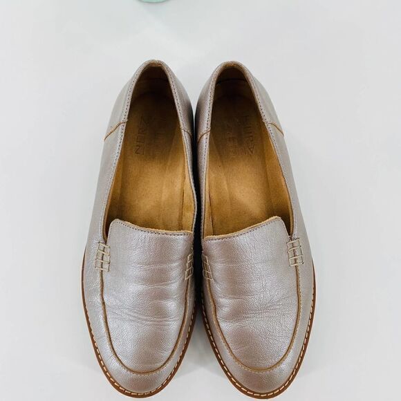 Naturalizer Women Auburn Closed Toe Oxfords In Silver Metallic Leather Size 7M - Picture 10 of 13